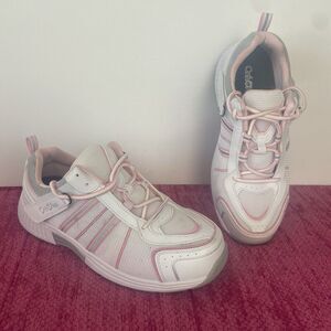 Orthofeet 916 Strap On Lace Up Athletic Sneakers White Pink Size 10.5 Extra Wide